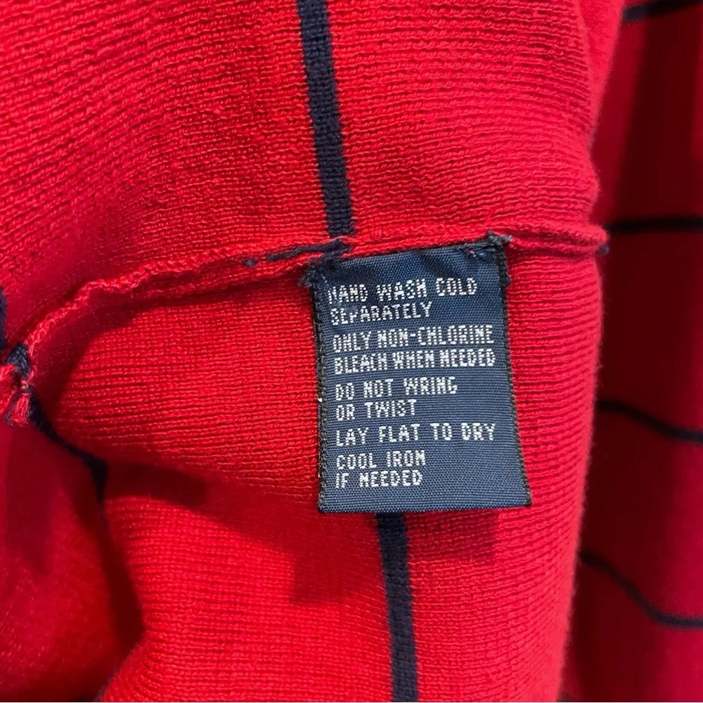 Ralph Lauren Red V-Neck Sweater with Black Stripes - Picture 5 of 6